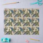 Blaue Vögel und Weihnachtsbergen Seidenpapier (Basteln)