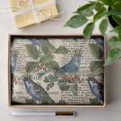 Blaue Vögel und Weihnachtsbergen Seidenpapier (Geschenk)