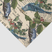 Blaue Vögel und Weihnachtsbergen Seidenpapier (Detail)