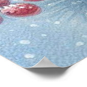 Blaue Vogel- und Winterlandschaft 8 Poster (Ecke)