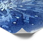 Blaue Vogel- und Winterlandschaft 9 Poster (Ecke)