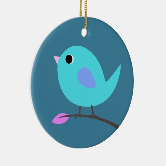 Blaue Vogel-Verzierung Keramik Ornament (Rechts)
