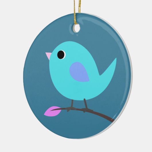 Blaue Vogel-Verzierung Keramik Ornament (Links)