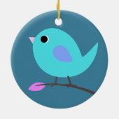 Blaue Vogel-Verzierung Keramik Ornament (Hinten)