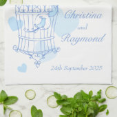 Blaue Vögel Vogelkäfig Hochzeit Sake Küche Handtuc Handtuch