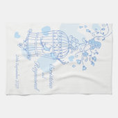 Blaue Vögel Vogelkäfig Hochzeit Sake Küche Handtuc Handtuch