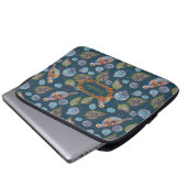 Blaue Vögel Wasserfarben Muster Laptopschutzhülle (Vorne Knopf)