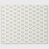 Blaue Vögel Weißes Geschenkpapier (Flach)