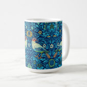 Blaue Vögel William Morris Kunst Design Kaffeetasse (VorderseiteRechts)