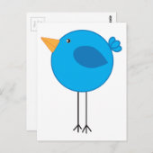 Blaue Vogelart-Cartoon Postkarte (Vorne/Hinten)