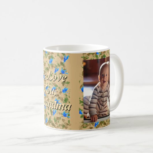 Blaue Vogelart-Tasse Kaffeetasse (VorderseiteRechts)