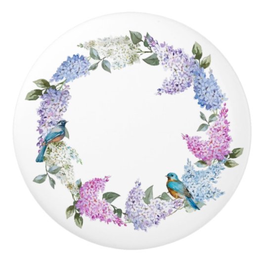 Blaue Vogelarten Blume Knobs Keramik Zeichn Pulls Keramikknauf (Vorderseite)