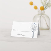 Blaue Vogelbäume Hebräische jüdische Platzkarten (Vorderseite)