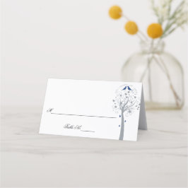 Blaue Vogelbäume Hebräische jüdische Platzkarten