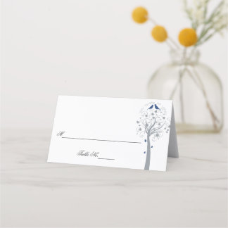 Blaue Vogelbäume Hebräische jüdische Platzkarten