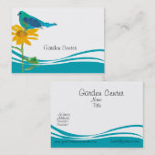 Blaue Vogelblume Blumenbedeckung Wasserfarbe Visitenkarte (Vorne/Hinten)