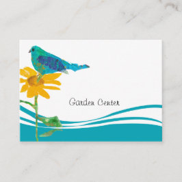 Blaue Vogelblume Blumenbedeckung Wasserfarbe Visitenkarte