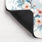 Blaue Vogelblüten-Aquarell Serenität Mousepad (Ecke)