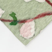 Blaue Vogelbrille auf Kirschblossom Wasserfarbe Fleecedecke (Ecke)