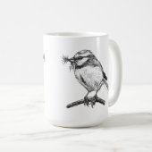 Blaue Vogelfarbe zeichnend Kaffeetasse (VorderseiteRechts)