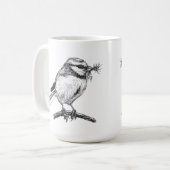 Blaue Vogelfarbe zeichnend Kaffeetasse (Vorderseite Links)