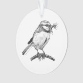 Blaue Vogelfarbe zeichnend Ornament (Vorderseite)