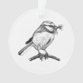 Blaue Vogelfarbe zeichnend Ornament (Vorderseite)