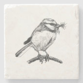 Blaue Vogelfarbe zeichnend Steinuntersetzer (Vorderseite)