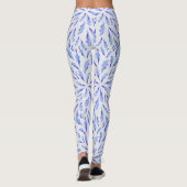 Blaue Vogelfedern Leggings (Rückseite)
