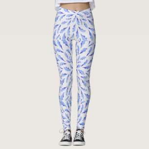 Blaue Vogelfedern Leggings