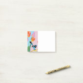 Blaue Vogelgeflechte Rosa Vögel Post it Notes Post-it Klebezettel (Auf Schreibtisch)