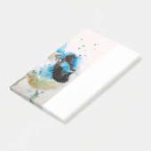 Blaue Vogelgeflechte Rosa Vögel Post it Notes Post-it Klebezettel (angewinkelt)