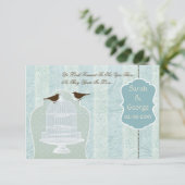 Blaue Vogelkäfige, Liebesvögel UAWG 3,5 x 5 RSVP Karte (Stehend Vorderseite)