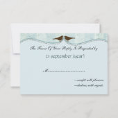 Blaue Vogelkäfige, Liebesvögel UAWG 3,5 x 5 RSVP Karte (Rückseite)