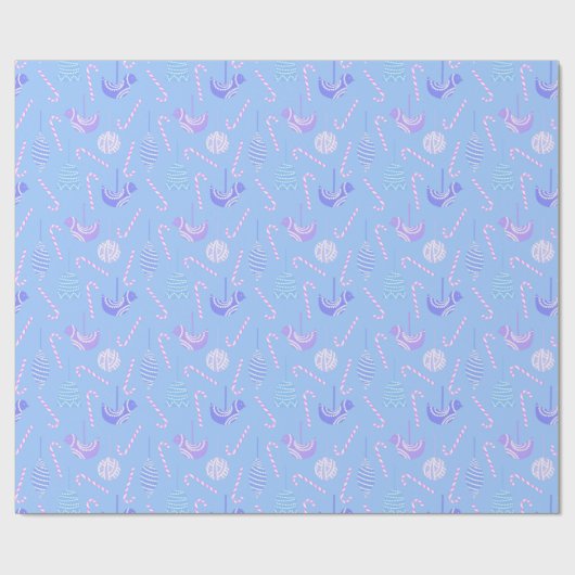 Blaue Vogelkanonen Geschenkpapier (Flach)