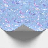 Blaue Vogelkanonen Geschenkpapier (Ecke)