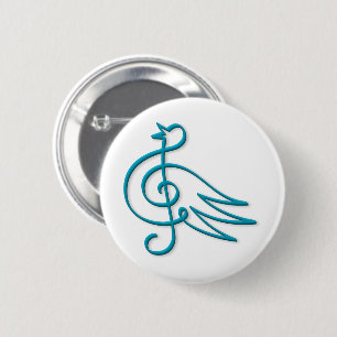 Blaue Vogelmusik Button
