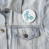 Blaue Vogelmusik Button (Beispiel)