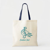 Blaue Vogelmusik Große Tasche (Vorne)