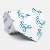 Blaue Vogelmusik Krawatte (Gerollt)