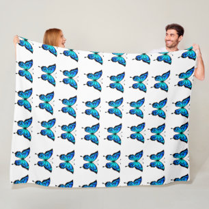 Blaue Vogelmuster Fleecedecke