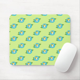 Blaue Vogelnester Farbige Eier Grüne Blätter Natur Mousepad