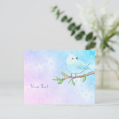 Blaue Vogelpostkarte Postkarte (Stehend Vorderseite)