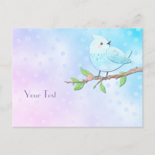 Blaue Vogelpostkarte Postkarte (Vorderseite)