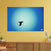 Blaue Vogelreihe #7 Leinwanddruck (Insitu (Wohnzimmer))