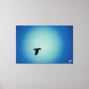 Blaue Vogelreihe #7 Leinwanddruck
