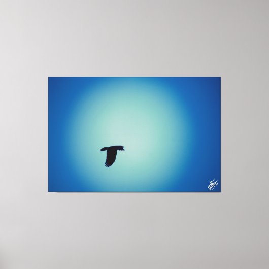 Blaue Vogelreihe #7 Leinwanddruck (Vorderseite)