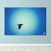 Blaue Vogelreihe #7 Leinwanddruck (Insitu (Holzboden))