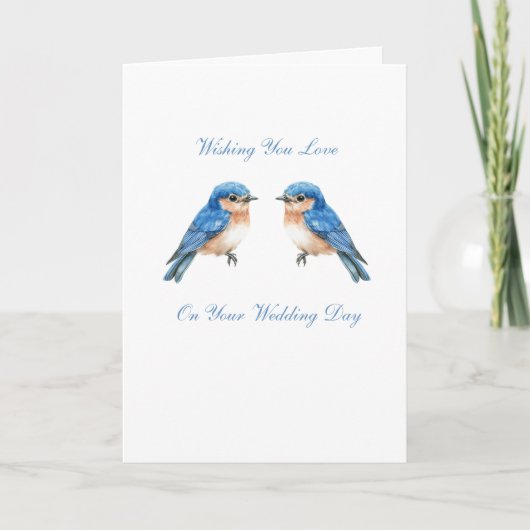 Blaue Vogels Hochzeit Karte (Vorderseite)