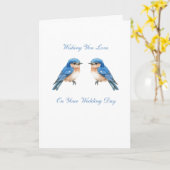 Blaue Vogels Hochzeit Karte (Gelbe Blume)